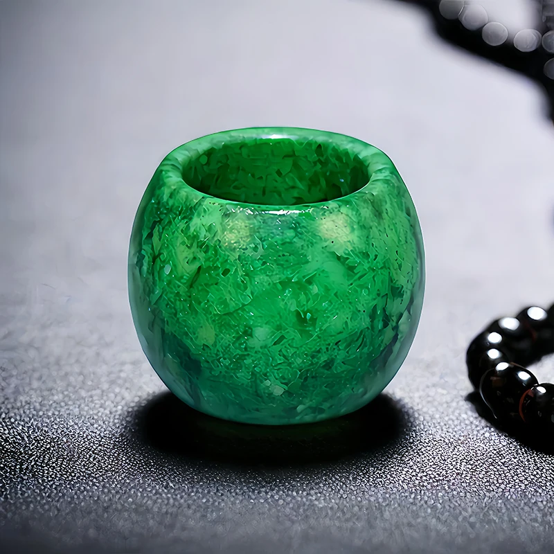 Vintage Fashion Rings For Women - 여성용 녹색 리얼 옥 반지, 럭셔리