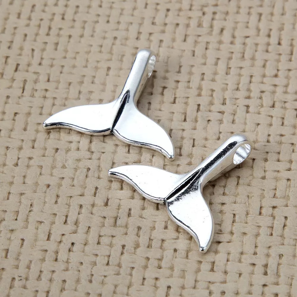 Vintage Fashion Jewelry Necklaces - 5/10개 앤틱 실버 도금된 고래 꼬리