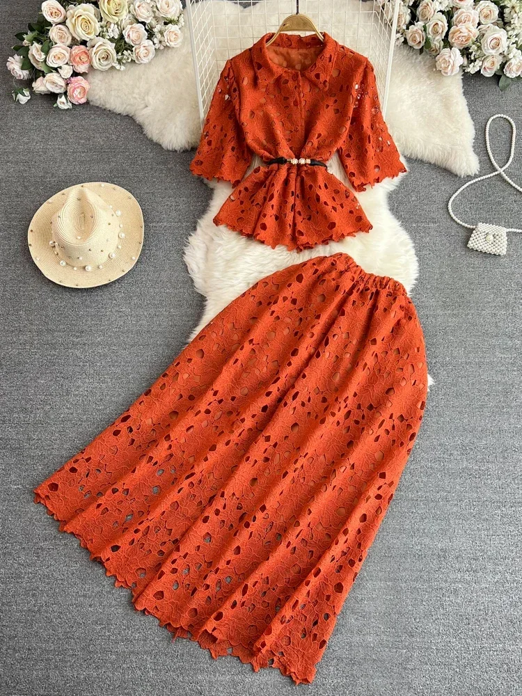 Vintage Victorian Fashion - 여성 여름 드레스 세트 빈티지 스타일