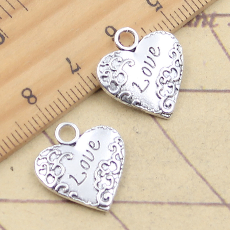 Vintage Fashion Finds - 10pcs 매력 심장 사랑 19x18mm 골동품