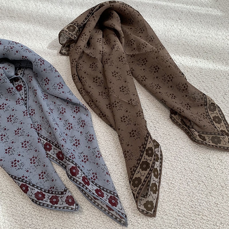 Vintage Fashion Rings For Women - 100% 실크 반다나 스카프 네커치프 빈티지