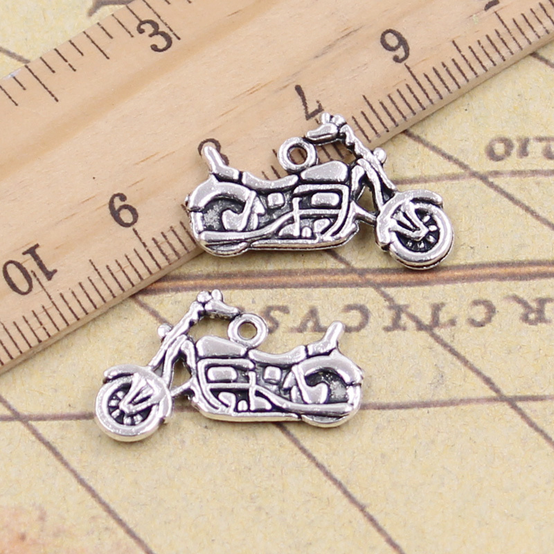 Vintage Fashion Finds - 오토바이 스쿠터 autocycle 14x25mm 골동품 실버