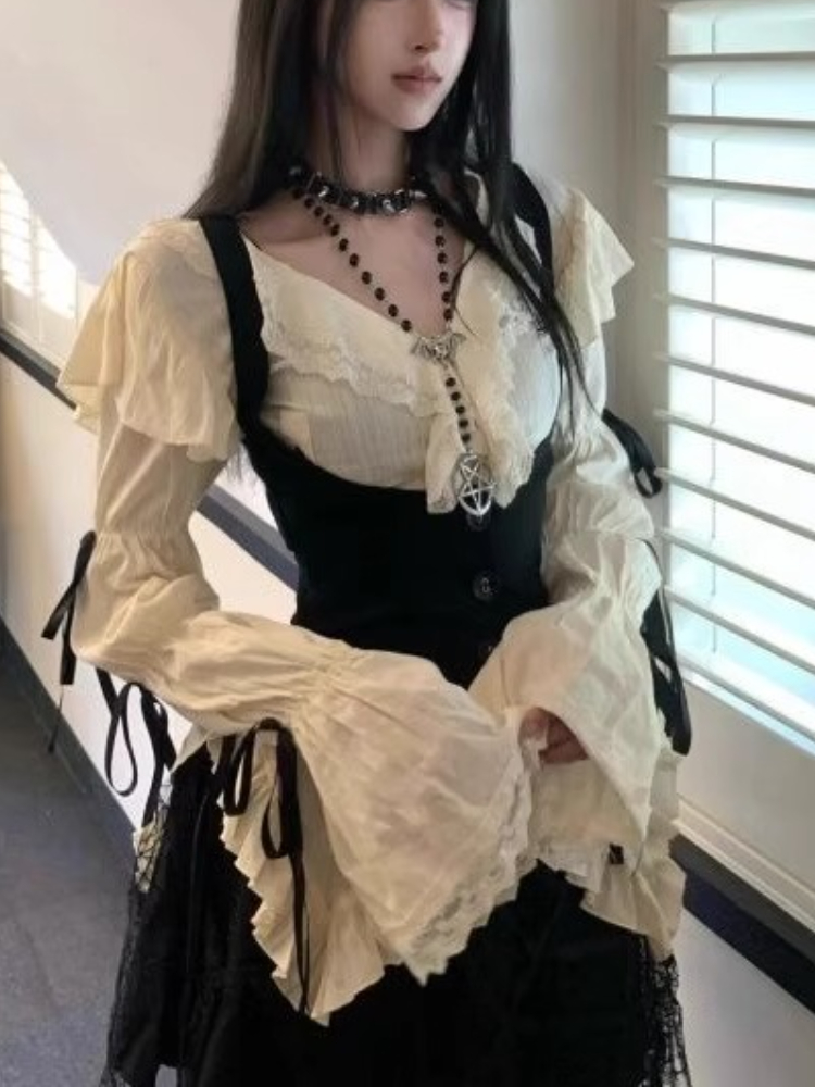 뉴 서브컬쳐 레이스 빈티지 3피스 세트 여성 디자인 플 - Vintage Victorian Fashion 리뷰 및 가격