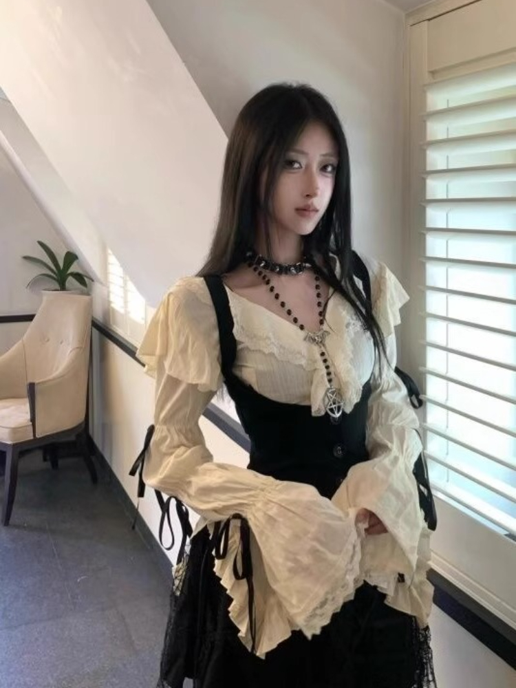 뉴 서브컬쳐 레이스 빈티지 3피스 세트 여성 디자인 플 - Vintage Victorian Fashion 리뷰 및 가격