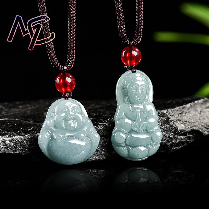 미얀마 경옥 관음 부처님 펜던트 목걸이 빈티지 천연 보 - Vintage Fashion Jewelry Necklaces 리뷰 및 가격