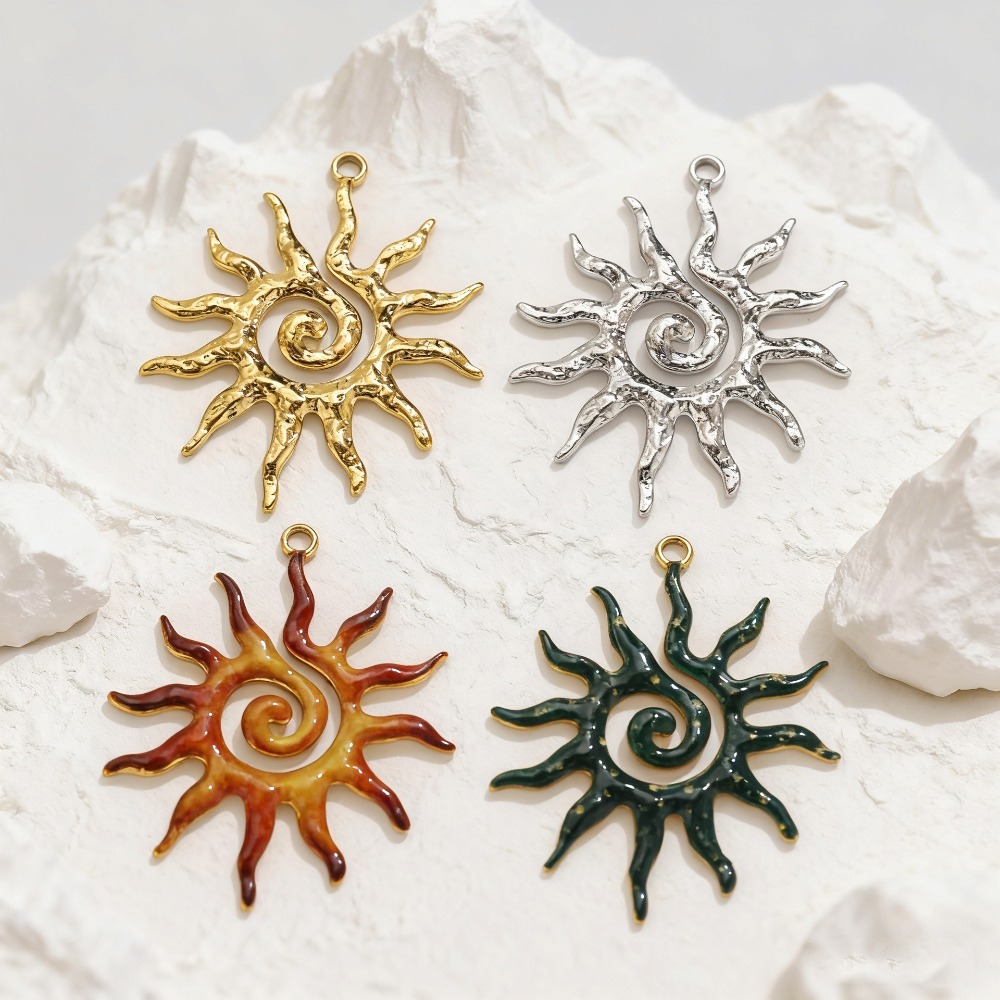 5PCS 스테인레스 스틸 빈티지 나선형 태양 금도금 참 - Vintage Fashion Jewelry Necklaces 리뷰 및 가격