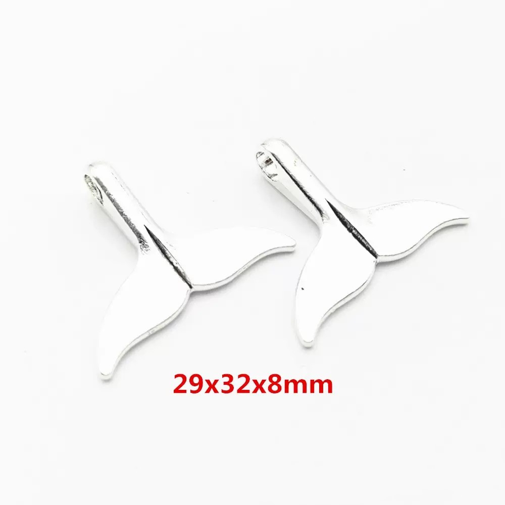 5/10개 앤틱 실버 도금된 고래 꼬리 합금 펜던트 레 - Vintage Fashion Jewelry Necklaces 리뷰 및 가격