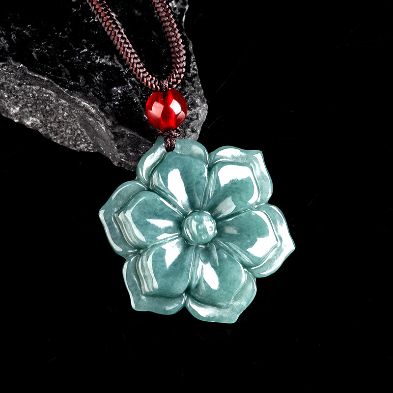 버마산 경옥 꽃 펜던트 목걸이 스톤 패션 액세서리 부적 - Vintage Fashion Necklace 리뷰 및 가격