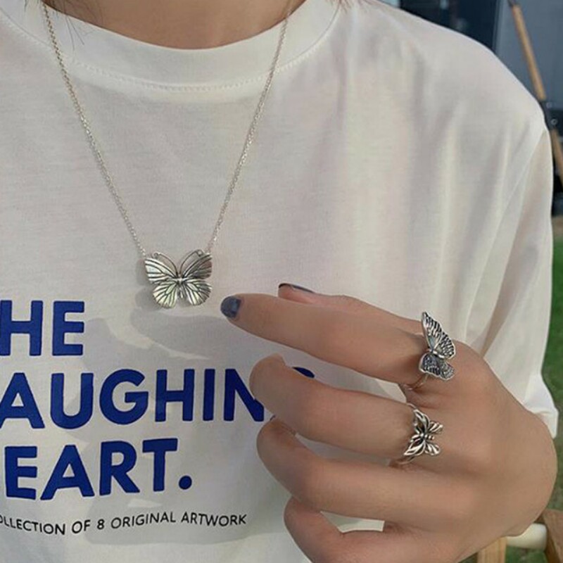 여성을위한 925 스털링 실버 나비 반지 새로운 패션  - Vintage Fashion Rings For Women 리뷰 및 가격