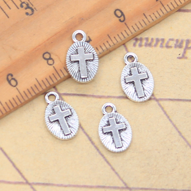 30개 묶음 크로스 참 13x8mm 앤티크 실버 컬러  - Vintage Fashion Finds 리뷰 및 가격