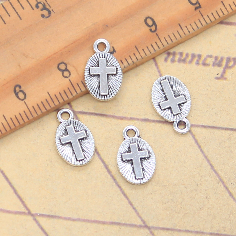 30개 묶음 크로스 참 13x8mm 앤티크 실버 컬러  - Vintage Fashion Finds 리뷰 및 가격