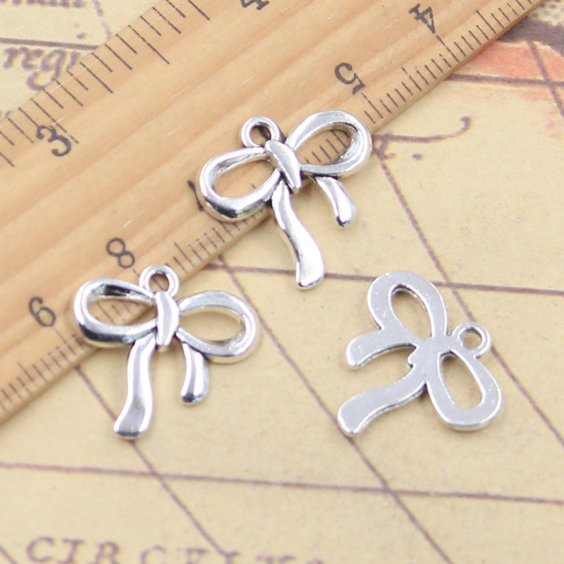 20개 참 장식 리본 매듭 18x19mm 티베트 실버  - Vintage Fashion Finds 리뷰 및 가격
