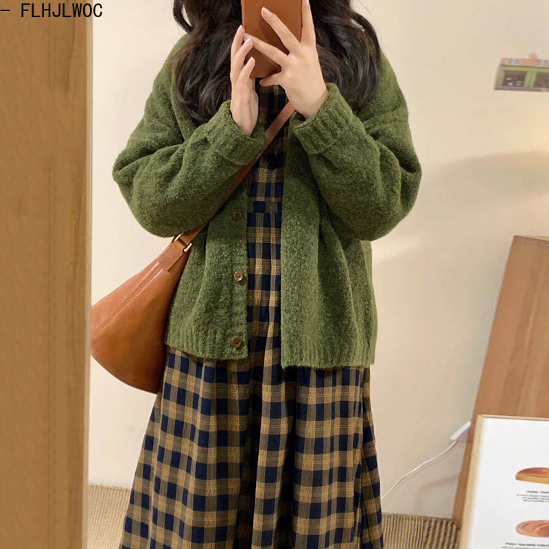 커피 격자 무늬 드레스, 2023 기본 착용, 새로운  - Vintage Fashion Korea 리뷰 및 가격