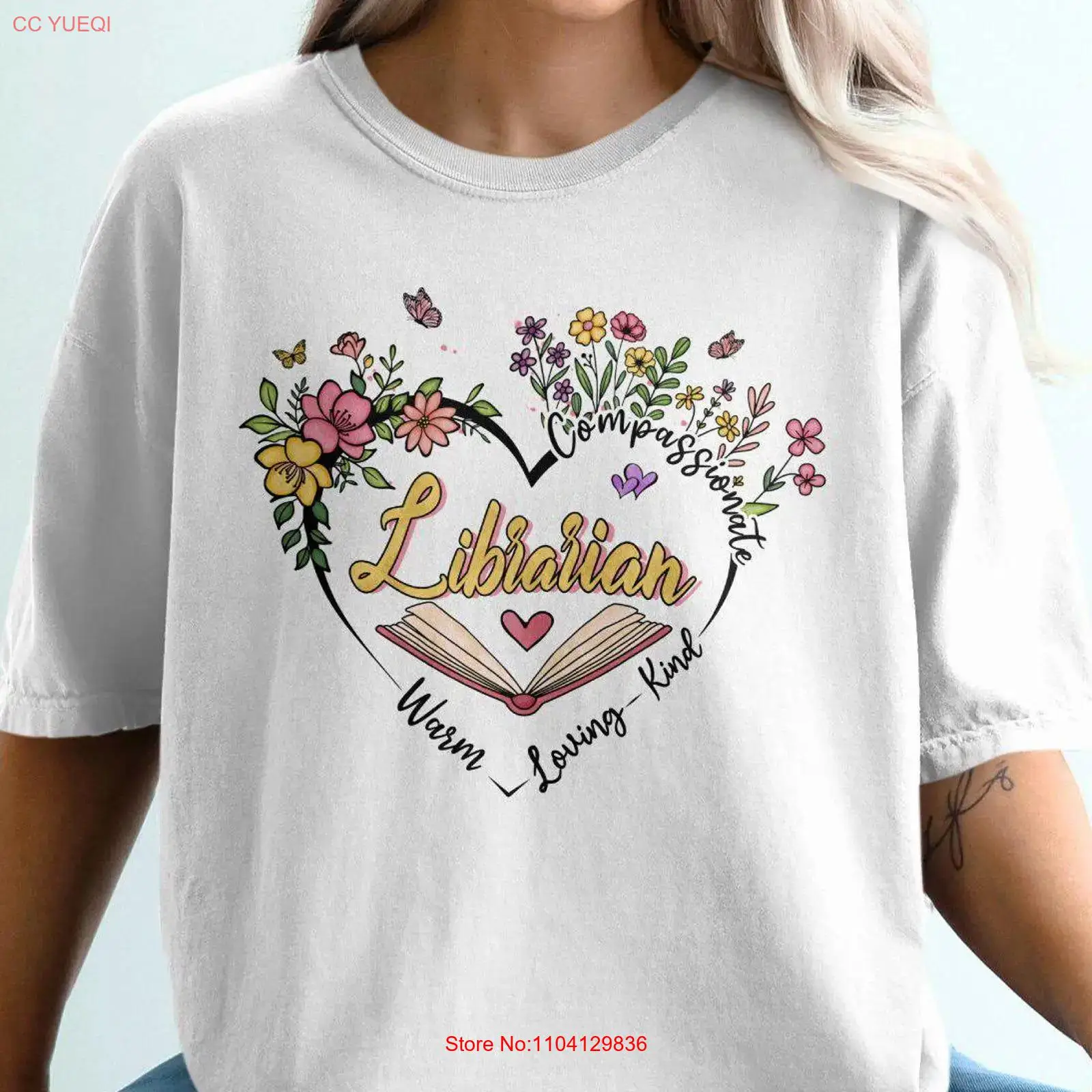 도서관사 티셔츠 도서관 애호가 책벌레 하트 꽃무늬 디자 - Vintage Fashion Library 리뷰 및 가격