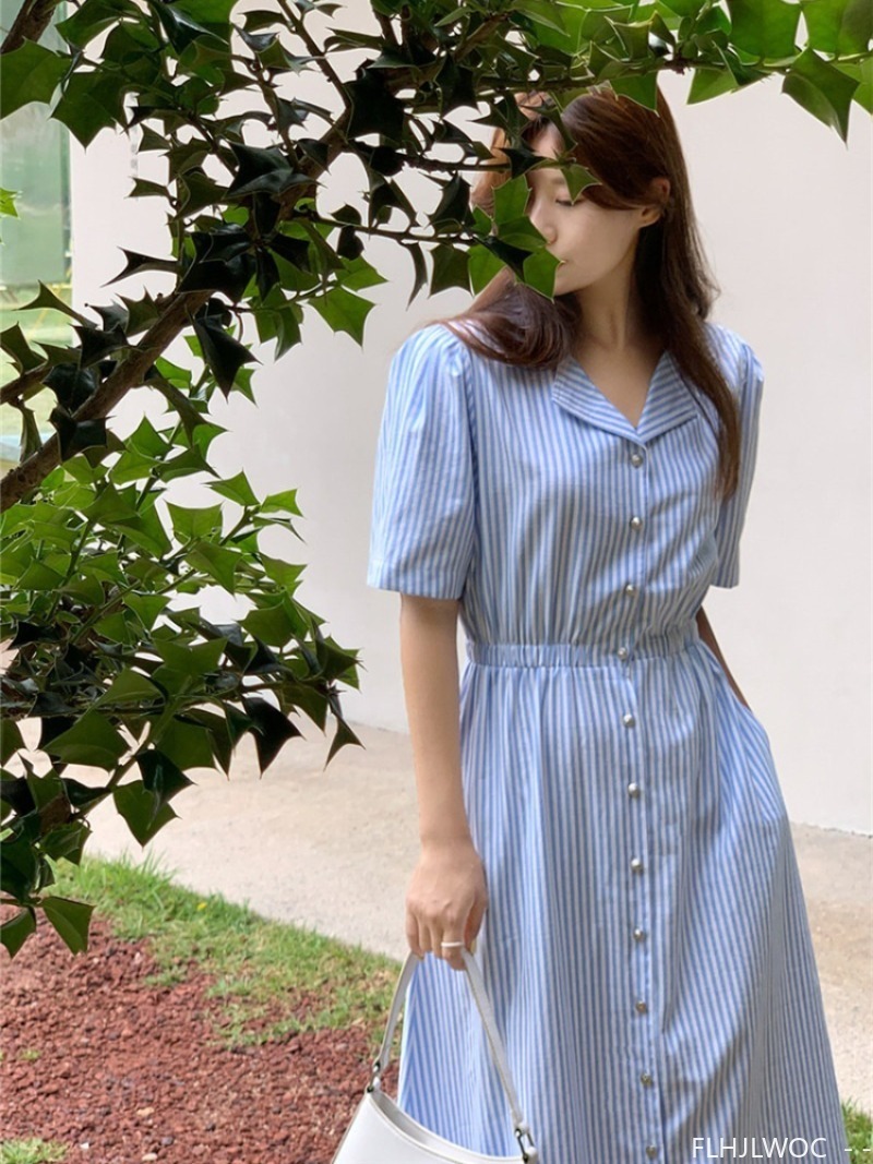코튼 린넨 여성스러운 Vestidos 세련된 한국 패션 - Vintage Fashion Korea 리뷰 및 가격