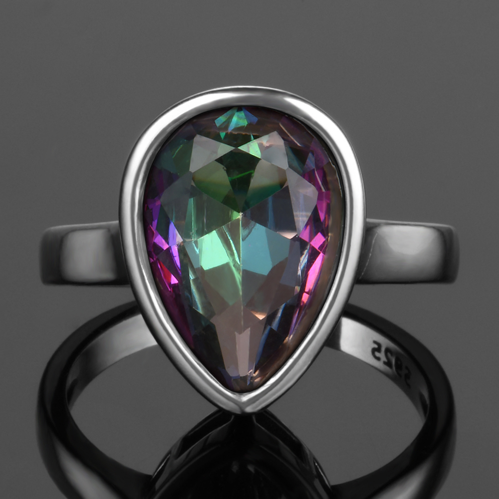 여성을위한 패션 S925 실버 반지 9*13mm 물방울 - Vintage Fashion Rings For Women 리뷰 및 가격