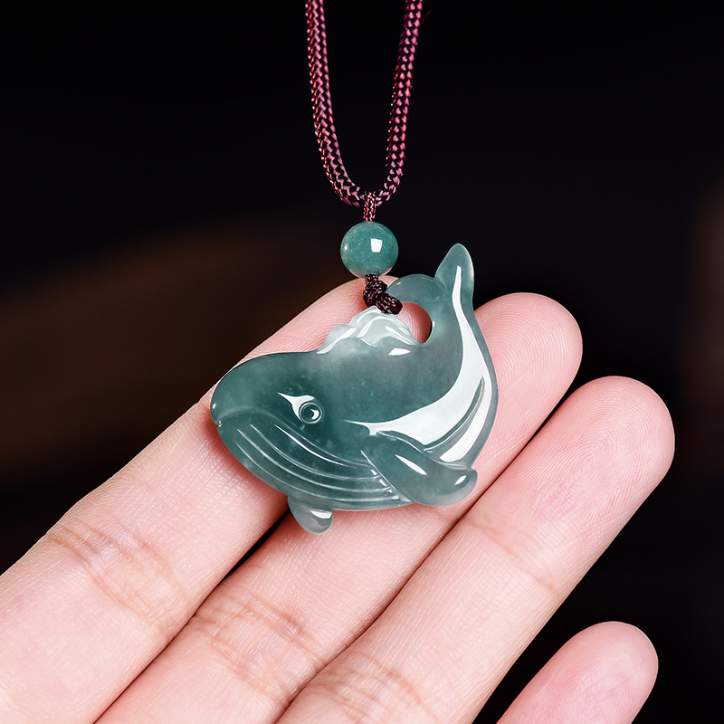 천연 버마산 비취 고래 펜던트 목걸이 액세서리 진짜 옥 - Vintage Fashion Necklace 리뷰 및 가격