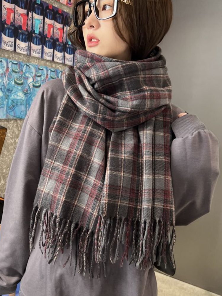 새로운 모조 캐시미어 여성 스카프 겨울 프레피 스타일  - Vintage Fashion Knitwear 리뷰 및 가격