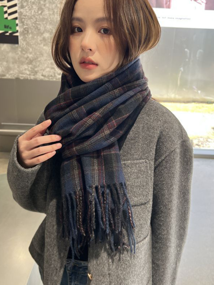 새로운 모조 캐시미어 여성 스카프 겨울 프레피 스타일  - Vintage Fashion Knitwear 리뷰 및 가격