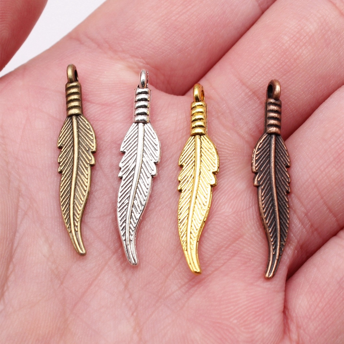 속이 빈 깃털 참, 잎사귀 참, 합금 참, 빈티지 자연 - Vintage Fashion Jewelry Necklaces 리뷰 및 가격