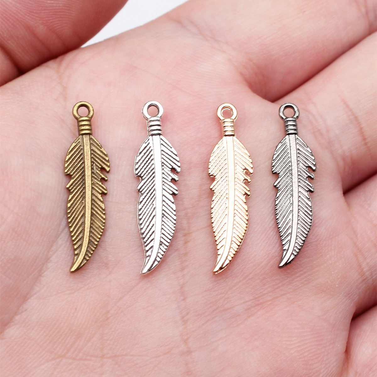 속이 빈 깃털 참, 잎사귀 참, 합금 참, 빈티지 자연 - Vintage Fashion Jewelry Necklaces 리뷰 및 가격