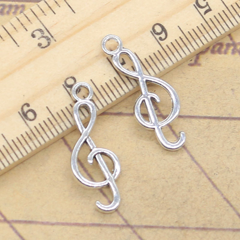 20개입 음악 노트 참 25x9mm 앤티크 실버 컬러  - Vintage Fashion Finds 리뷰 및 가격