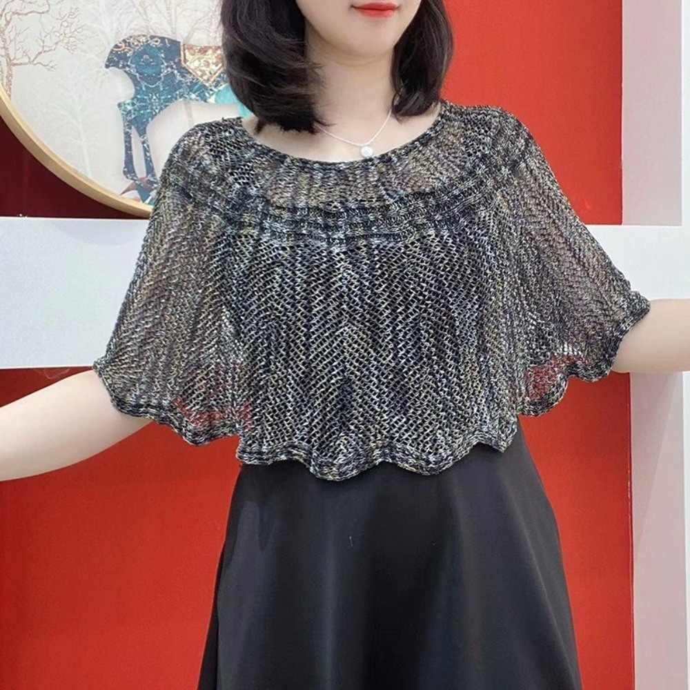 풀오버 스타일 크로셰 숄 진주 브로치 빈티지 속이 비치 - Vintage Fashion Knitwear 리뷰 및 가격
