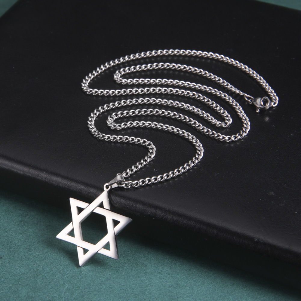 남성용 스테인레스 스틸 다윗의 별 펜던트 목걸이, 육각 - Vintage Fashion Necklace 리뷰 및 가격