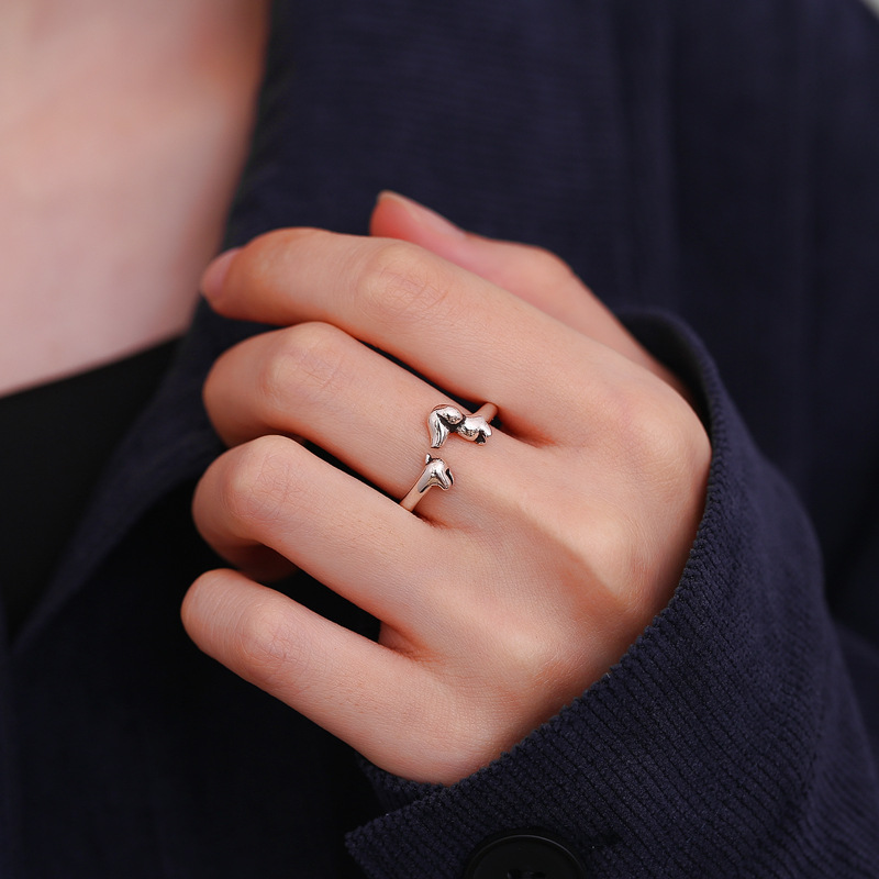 925 스털링 실버 빈티지 반지 여성을위한 귀여운 강아 - Vintage Fashion Rings For Women 리뷰 및 가격
