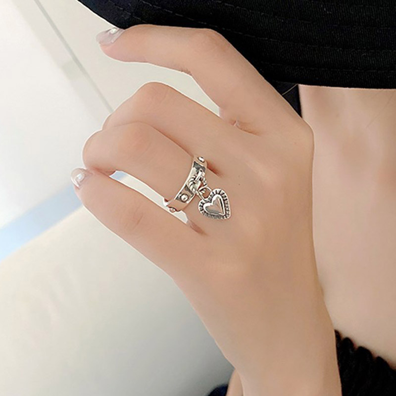 여성 커플을위한 925 스털링 실버 러브 하트 술 반지 - Vintage Fashion Rings For Women 리뷰 및 가격