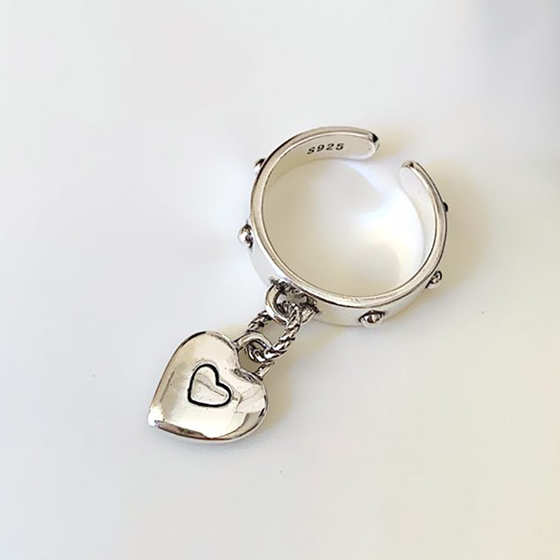 여성 커플을위한 925 스털링 실버 러브 하트 술 반지 - Vintage Fashion Rings For Women 리뷰 및 가격