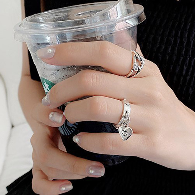 여성 커플을위한 925 스털링 실버 러브 하트 술 반지 - Vintage Fashion Rings For Women 리뷰 및 가격