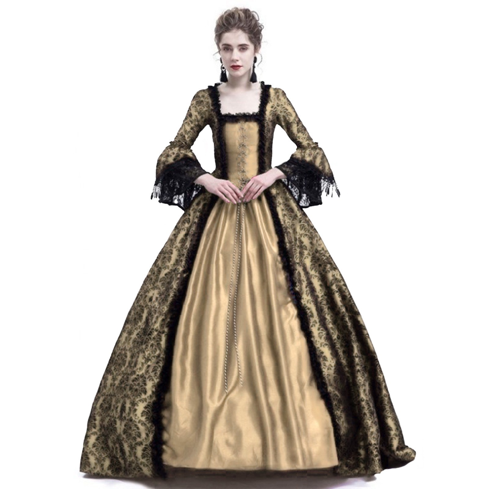 할로윈 코스프레 팰리스 여성 레이스 트럼펫 소매 중세  - Vintage Victorian Fashion 리뷰 및 가격