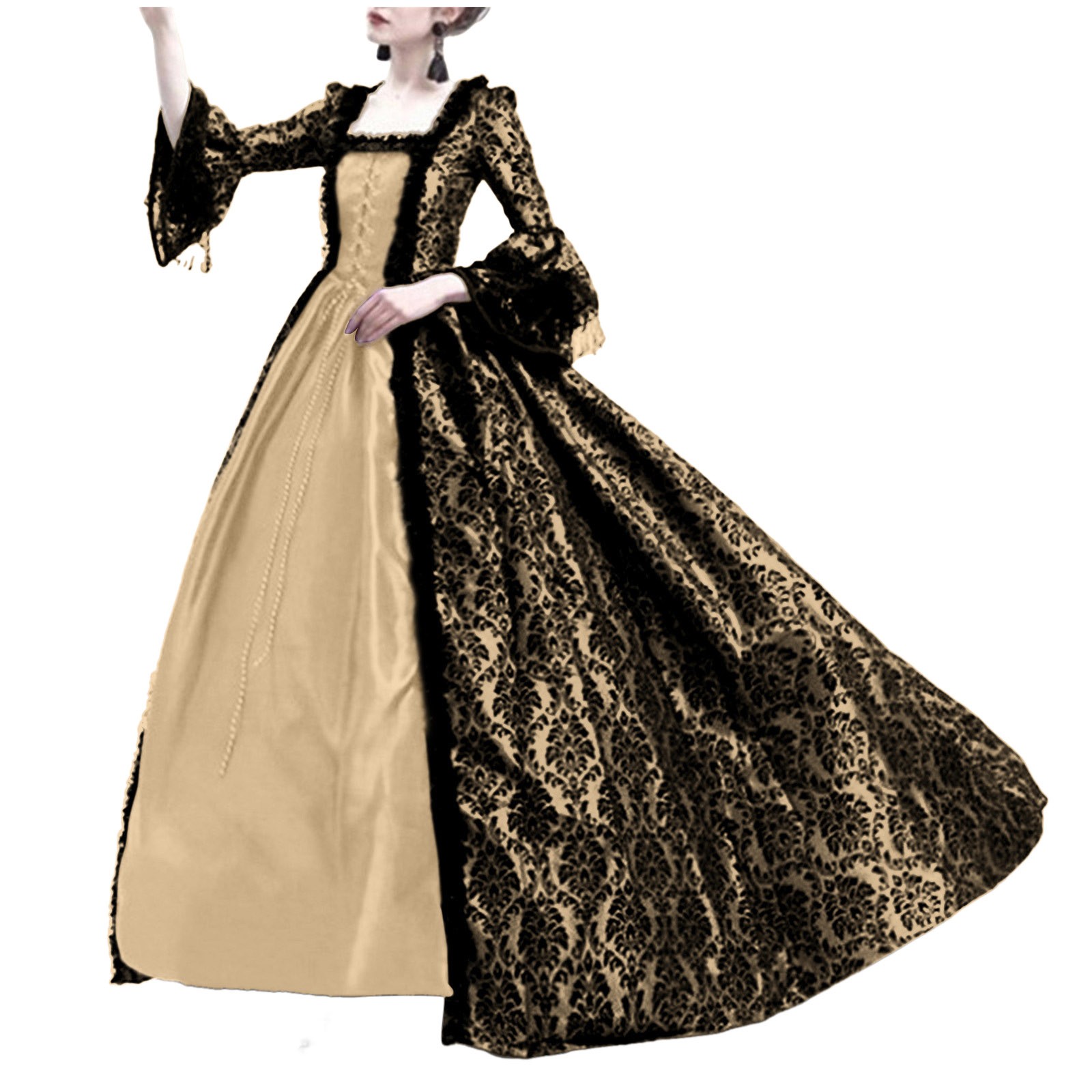 할로윈 코스프레 팰리스 여성 레이스 트럼펫 소매 중세  - Vintage Victorian Fashion 리뷰 및 가격
