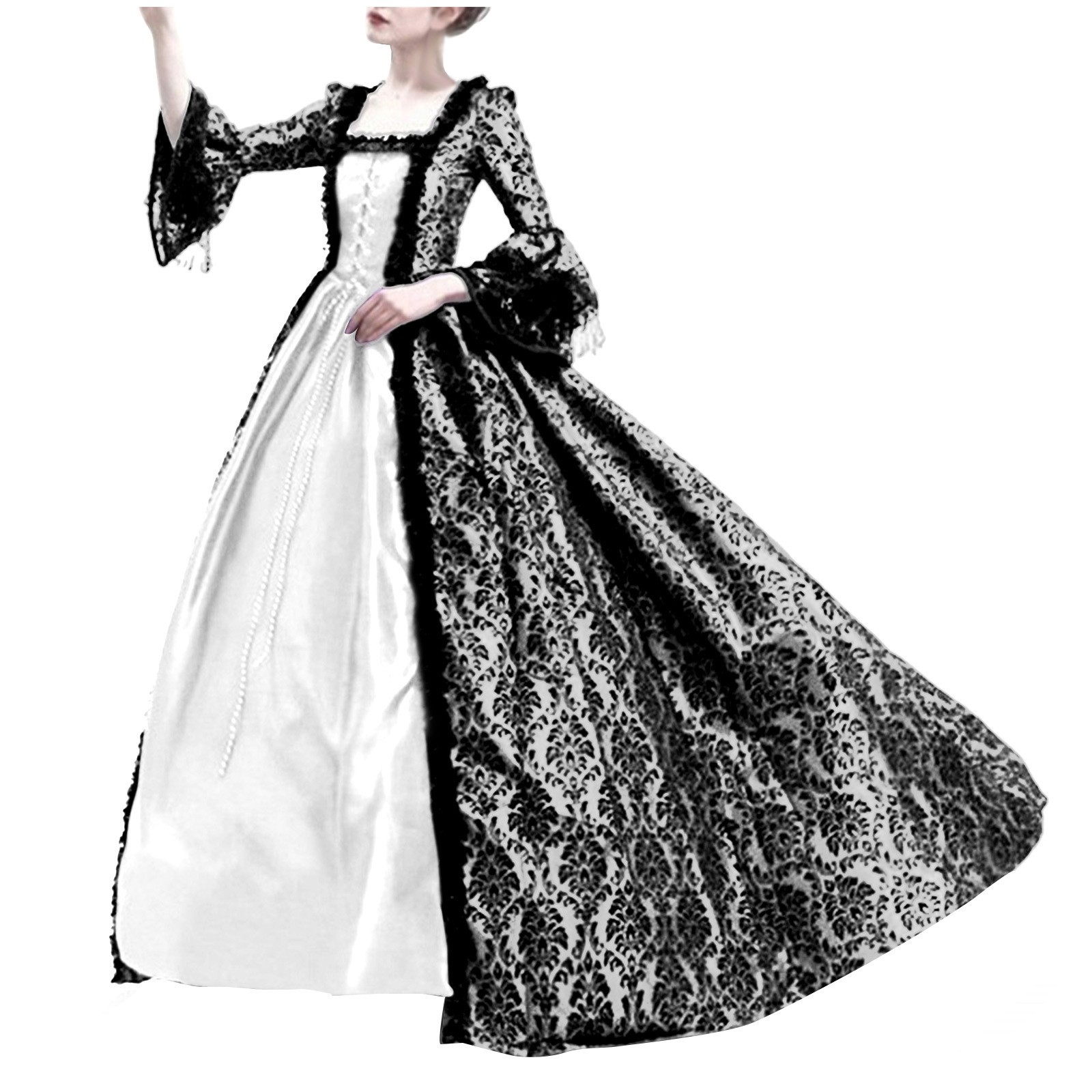 할로윈 코스프레 팰리스 여성 레이스 트럼펫 소매 중세  - Vintage Victorian Fashion 리뷰 및 가격