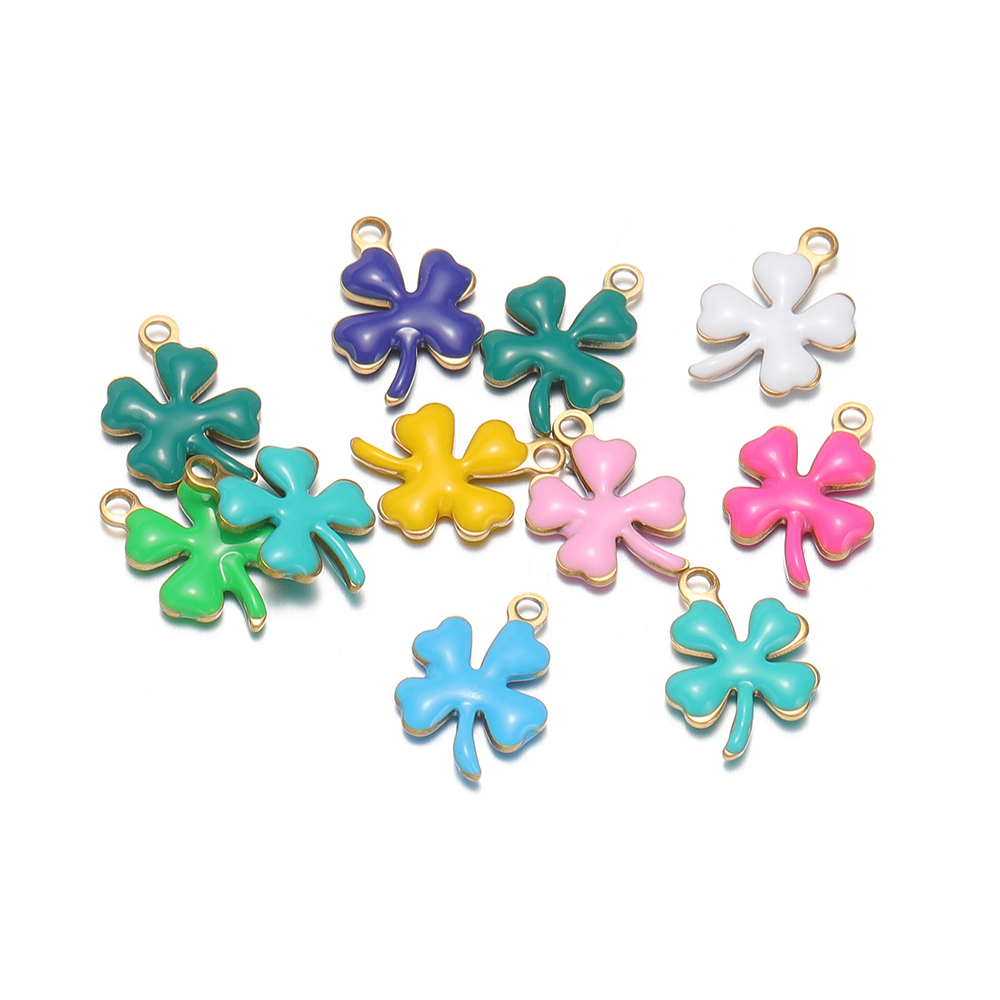 20개 스테인리스 에나멜 클로버 꽃 참 행운의 펜던트  - Vintage Fashion Necklace 리뷰 및 가격