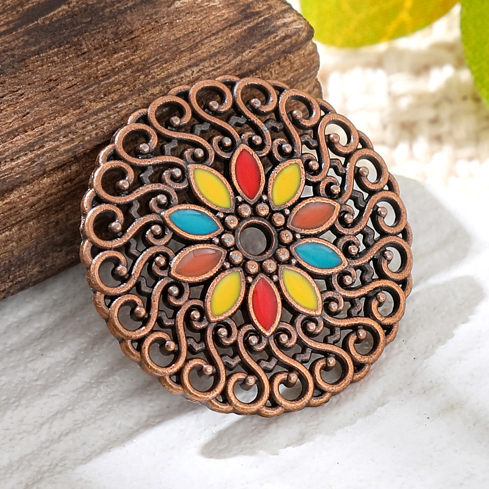 빈티지 구리 청동 보헤미아 에나멜 원형 참 펜던트 DI - Vintage Fashion Jewelry Necklaces 리뷰 및 가격