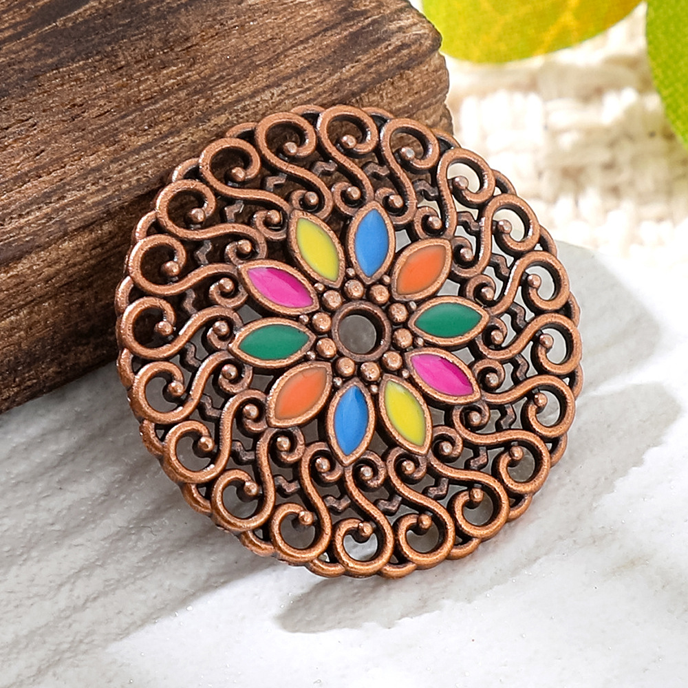 빈티지 구리 청동 보헤미아 에나멜 원형 참 펜던트 DI - Vintage Fashion Jewelry Necklaces 리뷰 및 가격