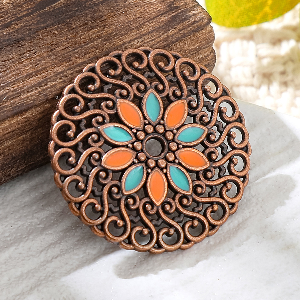 빈티지 구리 청동 보헤미아 에나멜 원형 참 펜던트 DI - Vintage Fashion Jewelry Necklaces 리뷰 및 가격