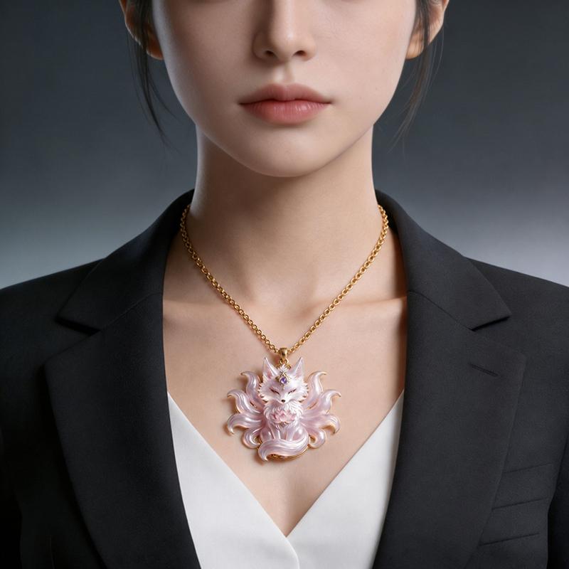 9개의 꼬리를 가진 여우 에나멜 펜던트 목걸이 빈티지  - Vintage Fashion Look 리뷰 및 가격